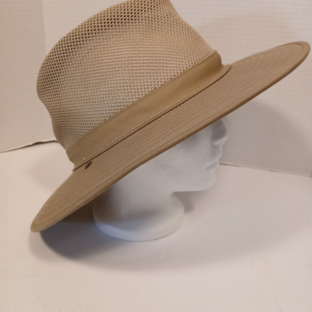 Men's Tan Mesh Sporty,Safari Fishing  Hat, Henschel Hat Co. Made In UsA Sz XL
